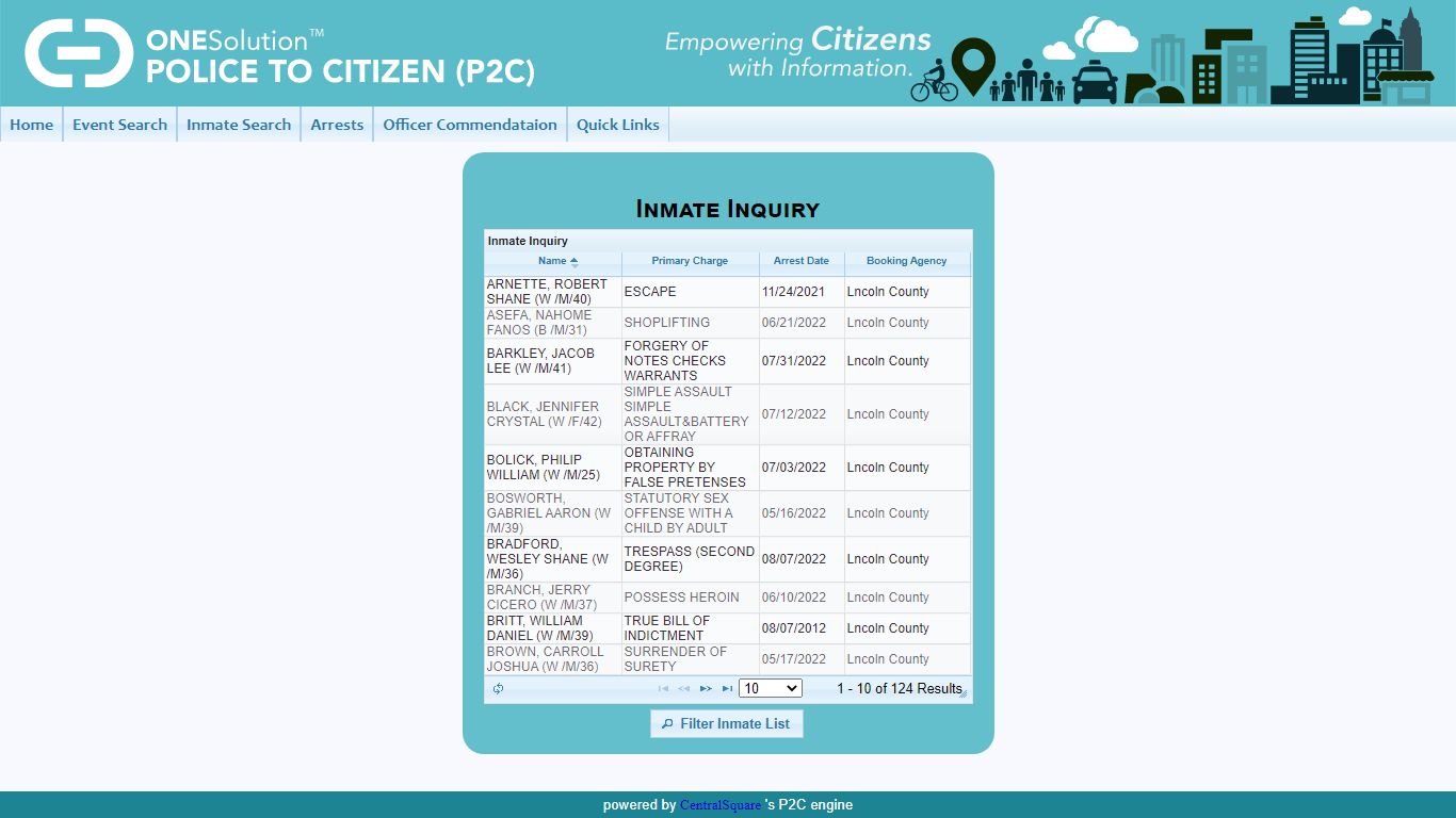 Lincoln County Sheriffs Office P2C