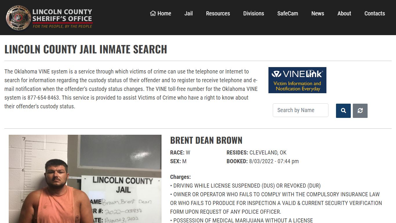 Inmate Search - Lincoln County Sheriff's Office